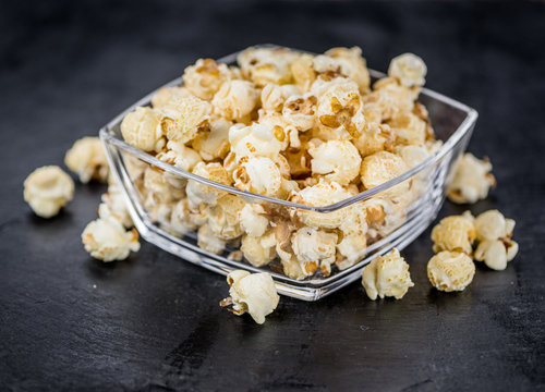Portion of Popcorn on a slate slab