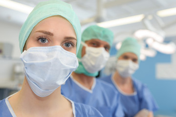 Fototapeta na wymiar team surgeon at work in operating room