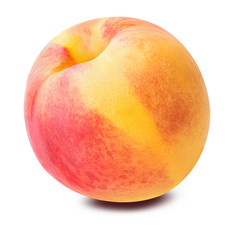 Fresh peach isolated on white background