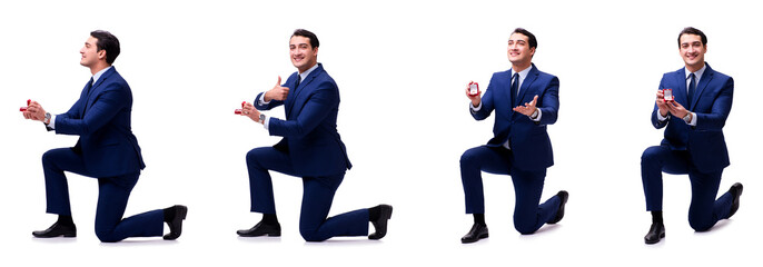 Romantic concept with man making marriage proposal