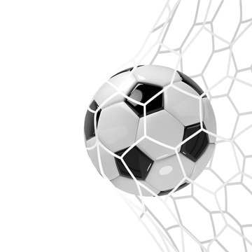 Realistic soccer ball or football ball in neton white background. 3d Style vector Ball.