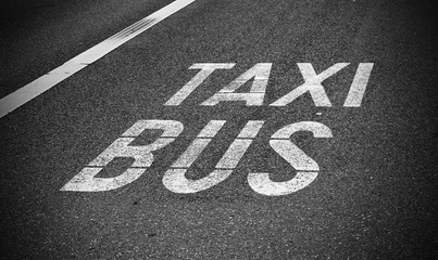 taxi and bus lane
