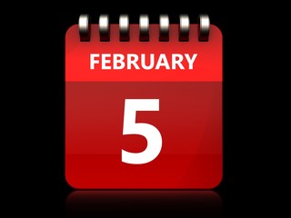 3d 5 february calendar