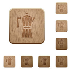Coffee maker wooden buttons