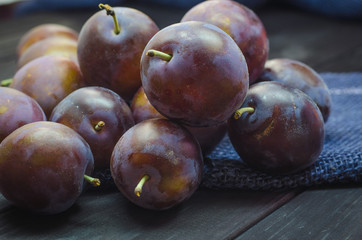 ripe fresh plums