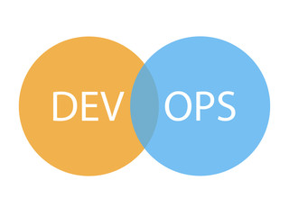 DevOps logotype. Sign of circles with arrows blue