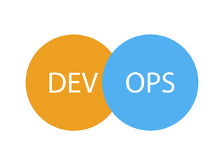 DevOps logotype. Sign of circles with arrows blue