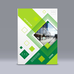 Cover design, corporate brochure template, magazine and flyer layout. Annual report. Geometric and polygonal objects. Vector illustration.