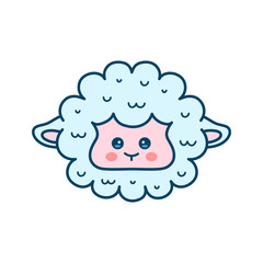 Cute sheep. lamb face. Vector modern line 