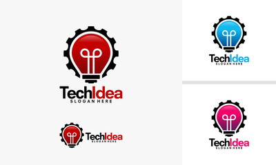 Technology Idea logo designs, Idea and Gear logo vector