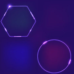 Vector neon frame.
