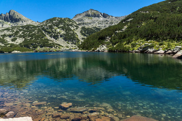 Amazing Landscape with Big Valyavishko Lake and Momini Dvori peak, Pirin Mountain, Bulgaria