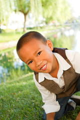 Obraz premium Happy Asian little boy.