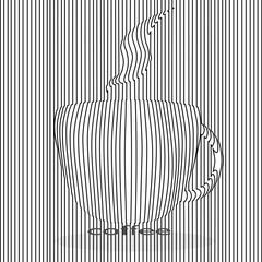 Illusion of a cup of coffee / line / logo