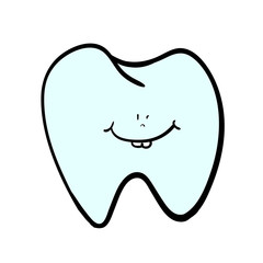 Tooth smile cartoon vector