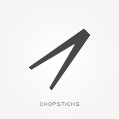 Silhouette icon chopsticks