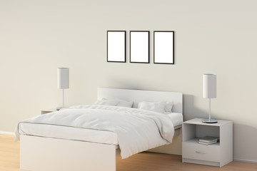 Blank poster in bedroom