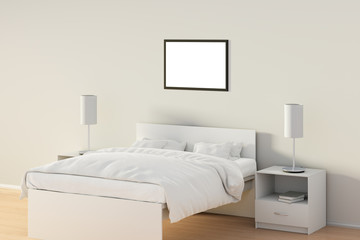 Blank poster in bedroom