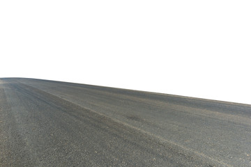 Side view of asphalt road isolated on white background.  This has clipping path.
