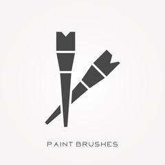 Silhouette icon paint brushes