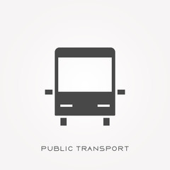 Silhouette icon public transport