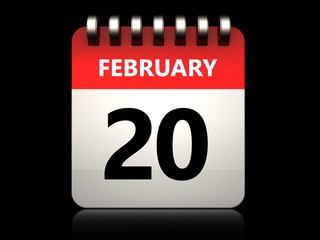 3d 20 february calendar