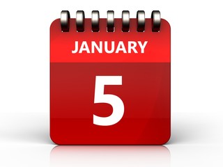 3d 5 january calendar