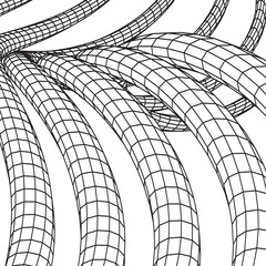 Low poly vein or wire wireframe mesh background. Scinece and tech vector illustration.