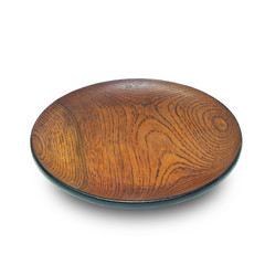 Wood dish isolated on white background with clipping path.