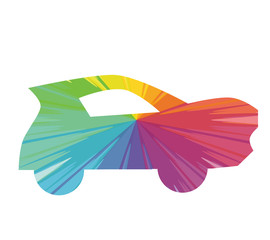 car multicolored abstract icon