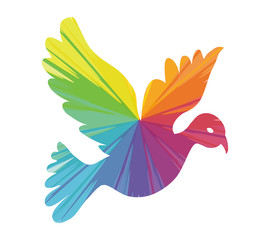 dove multicolored abstract icon