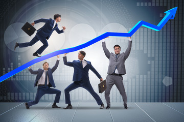 Businessman supporting recovery from economic crisis