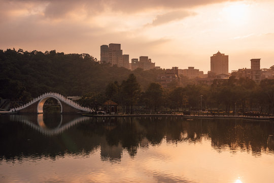 Moon Bridge in Dahu Park Taipei, Taiwan