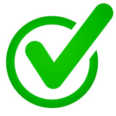 green check mark icon on white background