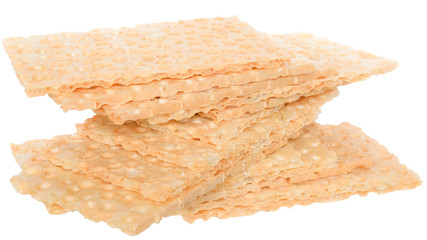 Heap slice of crispbread isolated