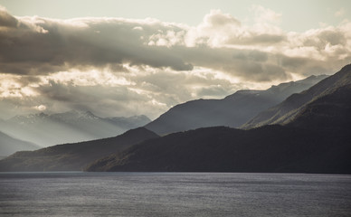 Rays of god through the sky of the Andes