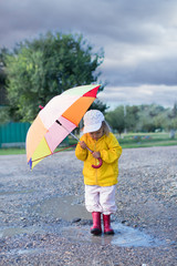 girl  walking in the rain