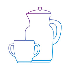 coffee teapot kitchen with cup vector illustration design