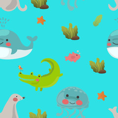 Illustration drawing style set of animal