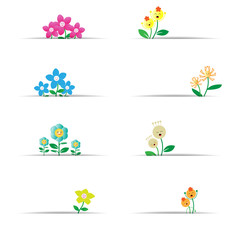 Fototapeta premium Cute flowers with white paper