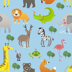 Naklejka premium Illustration drawing style set of animal