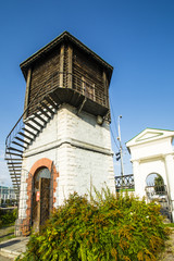 Fototapeta na wymiar Russia .Ekaterinburg. The water tower in the Historic square