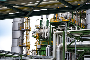 Industrial view at oil refinery plant form industry zone, Chemical plant.