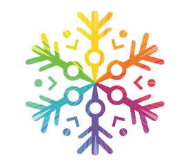 snowflake abstract multicolored abstract icon