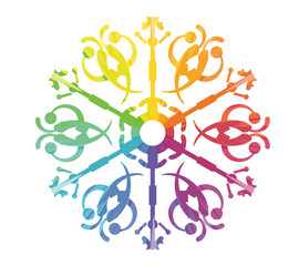 snowflake multicolored abstract icon