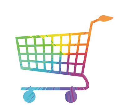 shopping cart multicolored abstract icon