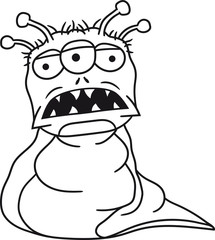 schnecke raupe wurm ekelhaft monster fressen böse alien süß niedlich horror ausserirdischer halloween comic cartoon