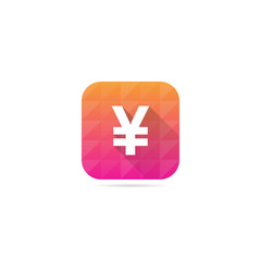 Obraz premium Modern Yen Symbol Icon With Long Shadow