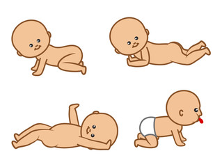 Cute Newborn Cartoon Babies