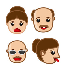 Cartoon Man and Woman Faces